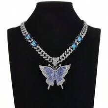 Y2K Zinc Alloy Shiny Animal Butterfly Pendant Necklace, Fashion Jewelry Gift For Women - Butterfly Necklace - View 11