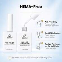 Beetles 2Pcs 15ML Nail Dehydrator & Primer Set, HEMA-Free Nail Prep And Bonding Set For Gel Polish, Acrylic Nails And Nail Extensions - 2Pcs 15ML Nail Dehydrator & Primer Set - View 5