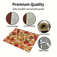 1/4/6pcs Autumn Series Colorful Oak Leaf Pattern Printed Placemats Suitable For Home Kitchen/Heat-Resistant Table Mat Kitchen Table Party Scene Decoration - Multicolor - View 9