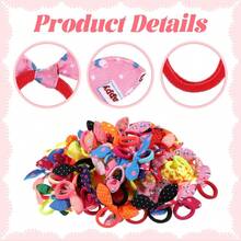 2/5/10pcs/Set Colorful Rabbit Ear Hair Ties, Women's Cute Cartoon Bow Hair Bands, Rubber Bands For Hair (Random Color) - Multicolor - View 8