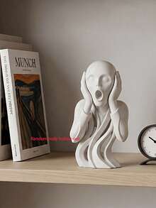 "The Scream" 3D Printed Creative Art Decor, Modern Abstract Fluid Sculpture, Minimalist Home Desktop Ornament, Hollow Body Random Design - The Scream Art Ornament - View 6
