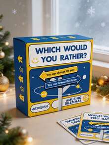 《Which Would You Rather?》趣味問答卡牌遊戲－50個趣味假設抉擇題，適合遊戲之夜、家庭娛樂與節日慶祝 - 彩色 - 查看 1