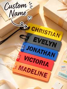 Personalized Name Tag For Bag, Personalized Name For Backpack, Custom Keychain, Personalized Luggage Tag, Backpack Name Tag, Custom Name Tag - Multicolor - View 1