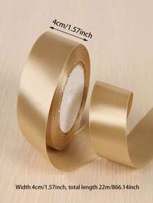 1/2/3/4 rullar 25 yards champagneguldfärgat förpackningsband med rosett, färgglatt polyester-satinband, presentaskband, jacquardvävt band - Beige - Visa 8