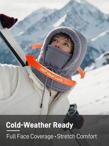 Musion 1/2/3pcs Fleece Lined Winter Balaclava, Windproof Drawstring Full Face Coverage Warm Snow Hat, Suitable For Skiing Outdoor Cold Weather, Warm Balaclava, Fleece Lined Drawstring Full Coverage Face Mask Hat, Suitable For Outdoor Travel Daily Use - Multicolor - View 9