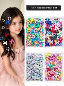 180/100/20/10pcs Colorful Multi-Style Hair Clips & Hair Ties Set, Durable & Non-Damaging, Sweet Basic Fashion Hair Accessories - Suitable For Girls And Young Girls, Daily, Vacation, School, Date - Multicolor - View 1