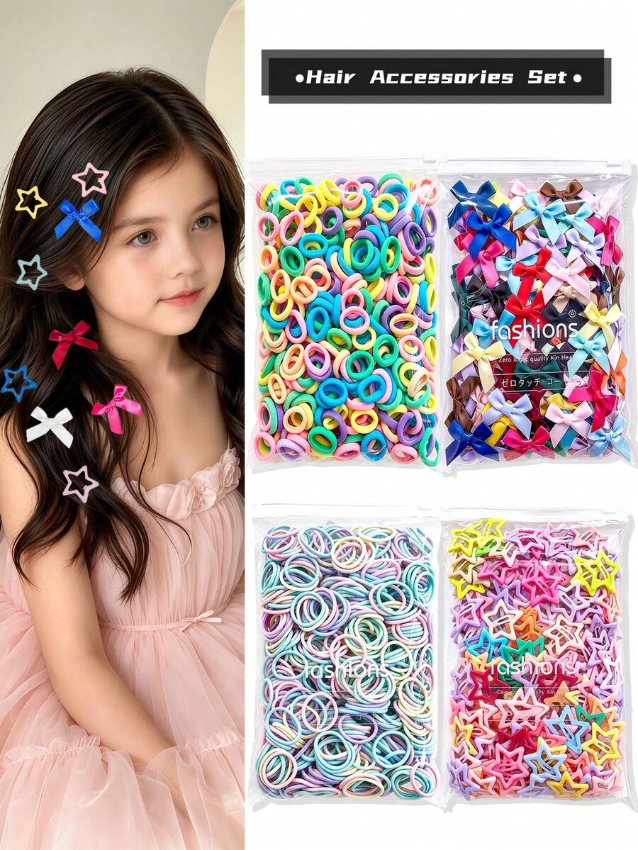 180/100/20/10pcs Colorful Multi-Style Hair Clips & Hair Ties Set, Durable & Non-Damaging, Sweet Basic Fashion Hair Accessories - Suitable For Girls And Young Girls, Daily, Vacation, School, Date - Multicolor - View 1