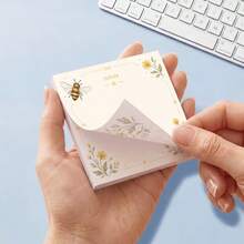 2/4 Packs (200 Sheets Total) Square Self-Adhesive Sticky Notes, Suitable For School, Office, Home - Cute Mushroom, Snail, Rabbit Garden Theme Adhesive Memo Pads, Note Size 75x75mm (3x3 Inches), Can Be Used For Planner, Diary, Bulletin Board Reminders And Records - B - View 3