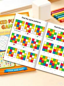 Children's Mixed Puzzle Game Workbook, Includes 4 Types Of Content: Visual Attention Training, Find The Difference, Brain Thinking Challenge, Riddle Book, Suitable For Early Learning Children's Educational Training Workbook - Multicolor - View 13
