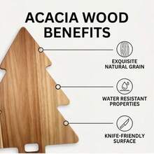 Wooden Acacia Cutting Board, Double-Sided Bread & Cheese Board, Functional Kitchen Accessory, Suitable For Fruit, Meat And Bread Cutting, Can Be Used As A Meal Prep Workstation, Perfect For Chef's Birthday, Party, Christmas, Easter, Wedding Holiday Gift - 1PC - View 5
