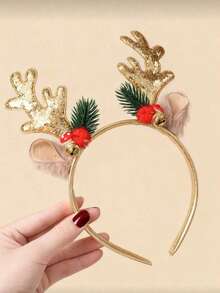 1 buah Bando Tanduk Rusa Natal, Hadiah Dekorasi Liburan, Aksesori Rambut, Cocok untuk Pakaian Liburan - MultiWarna - View 8