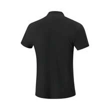 LI‑NING Men Fitness Polo Shirt Ice‑Feel Moisture‑Wicking Short Sleeve APLW315 - Black - View 3