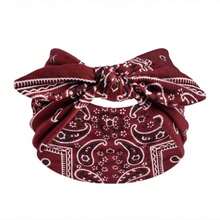 1Pc New Cute Rabbit Ear Bow Headbands,Colorful Printed Solid Color Elastic Headbands For Women,Yoga,Sports, Aesthetic - Multicolor - View 7