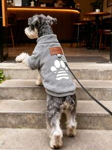 Comfortable And Cute Pet Clothing With Footprint Patterns, Plush Base Sweater That Can Be Pulled When Going Out. Hoodies Suitable For Daily Walking Of Cats And Dogs, With Multiple Colors To Choose From - Multicolor - View 5