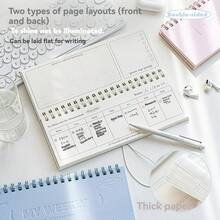 Aesthetic Pastel Desktop Weekly Planner Notebook, 3D Embossed Standing Flip Memo Pad & Habit Tracker, Cute Spiral Twin-Wire Schedule Book For School - Multicolor - View 8