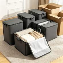 Double Zipper & Handle Space-Saving Thickened Quilt Storage Bag, Moving Packing Bag For Clothes, Comforters, Bedding, Suitable For Moving, Travel, Storage Basket & Underbed Storage, Large Capacity Bag-In-Bag Organizer, Large Capacity Outdoor Storage Bag, Extra Large Capacity Grey Foldable Wardrobe Storage Box, Large Stackable Laundry Storage Bag, Suitable For Quilts, Sheets, Clothes And Underwear - Portable, Lightweight, With Zipper And Handle For Easy Carrying, Laundry Basket - Multicolor - View 4