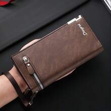 1 buah Dompet Genggam Pria Vintage Baru dengan Tali Pergelangan Tangan yang Dapat Dilepas, Tas Ponsel Multifungsi Kulit PU dengan Banyak Slot Kartu, Dompet Bisnis dengan Resleting, Dompet Panjang Kapasitas Besar, Hadiah Sempurna untuk Teman dan Orang Tua - Kopi - View 11