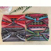 2pcs Set Of Bohemian Style Wide Headband For Women - Sweat Absorbing Lightweight Yoga Exercise Headband With Vintage Print Design - Multicolor - View 5