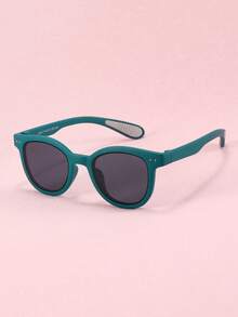 1 Pair Kids Fashion Silicone Glasses, Suitable For 3-12 Years Old Boys And Girls, Versatile Children's Eyewear, Personalized Photo Props, Comfortable And Ultra-Lightweight - Dark Green - View 3