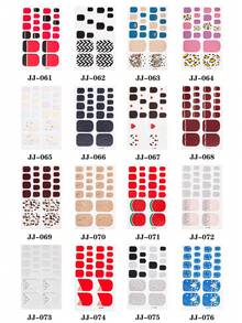 22 miếng/tờ nhãn dán bọc toàn bộ móng chân, decal móng gradient lấp lánh nhiều họa tiết, nhãn dán nghệ thuật móng tự dính dễ sử dụng, phụ kiện làm móng, dùng cho trang trí móng hàng ngày và DIY - Nhiều màu - Xem 4