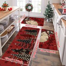 1/2/3pcs Christmas Theme Kitchen Rug, Flannel Kitchen Rug Comfortable Soft Absorbent Non-Slip Machine Washable With Non-Slip Backing Suitable For Multiple Scenes Entrance Living Room Bedroom Kitchen Dining Room Bathroom Laundry Room Hallway Christmas Holiday Decoration Home Mat - Multicolor - View 13