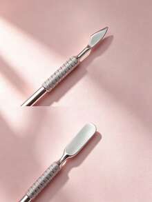 3pcs/1pc Stainless Steel Cuticle Pusher Nail Dead Skin Remover, Professional Manicure Pedicure Tool, Back To School Nail Art, Affordable, Nail Art Tool, Nail Supplies, Essential For Nail Artist, Cuticle Pusher, Gift For Women, Holiday Gift - Silver - View 3