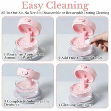 3-In-1 Portable Retainer Case With Built-In Mirror And Cleaning Brush, Double-Layer Soakable Denture Storage Box With Drain Basket, Orthodontic Storage Box Compatible With Clear Aligners, Wire Retainers, Dental Trays, Suitable For Travel And Bathroom - A - View 4