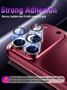 3Pcs Clear Camera Lens Protector Compatible With Iphone 18 Pro/18 Pro Max/17/17 Pro/17 Pro Max/16/16Pro/15/14/14Promax/13/12/11 ,Scratch Proof,Strong Adsorption,9H Hardness With Metal Ring Camera Cover,Ultra Thin Case Friendly, Accessories Lens Protector - Clear - View 2