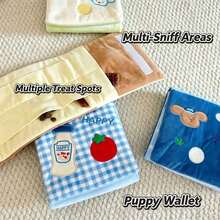 Pet Cartoon Wallet Dog & Cat Squeaky Toy With Crinkle Paper, Treat Dispensing Sniffing Puzzle Toy For Boredom Relief And Self-Entertainment - Multicolor - View 8