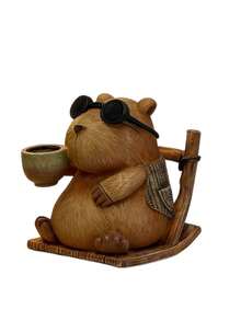 Capybara Desktop Ornaments, Creative Animal Resin Hand-Painted Workstation Decorations, Study Cabinet Decorations, Bedroom Balcony Courtyard Landscaping, Niche High-End Halloween And Christmas Gifts - 1PC - View 5
