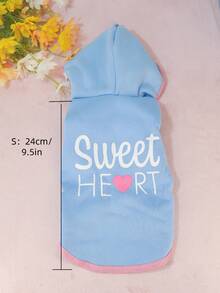 Pet Autumn/Winter Hooded Sweatshirt Letter Minimalist Style Cat & Dog Outdoor Wear - Baby Blue - View 3