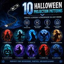 Halloween Themed Projection Lamp, Pumpkin Head, Grim Reaper, Witch, Scarecrow Multiple Patterns Night Light, Suitable For Bedroom Bedside Decor Atmosphere Light - Halloween Projector Light - View 7