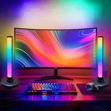 1/2pcs Stepless Dimming RGB Light Bar, USB LED Ambient Lamp With In-Line Control, Adjustable Clip & Stand For Bedside, Shelf, And TV Gaming Setup, Applicable To Game Scene Lighting, Creating A Game Room Atmosphere - USB - View 5