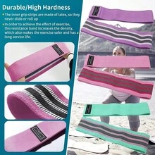 1pc/3pcs Set Leg And Hip Resistance Bands, Fabric Workout Loops For Yoga, Pilates, Home Exercise, Hip Strength Bands - Multicolor - View 4