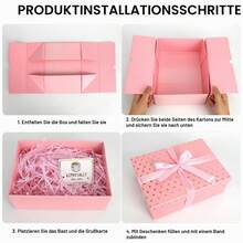 Collapsible Gift Box With Ribbon And Lid, 25 X 18 X 8.5 Cm, Complete Set With Raffia Filling Material And Greeting Card, Versatile Use For Valentine's Day, Birthdays, Christmas And Wedding Gifts - Green - View 4
