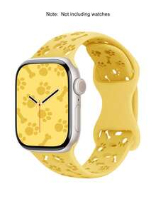鏤空矽膠錶帶，適用於 AppleWatch 41mm 40mm 44mm 45mm 42mm 38mm 49mm 46mm，適合女性，可愛狗爪造型 AppleWatch 錶帶，柔軟矽膠透氣創意錶帶，兼容 AppleWatch Series 11 10 SE 9 8 7 6 5 4 3 2 1 Ultra AppleWatch 錶帶 - 彩色 - 查看 36
