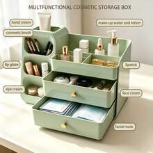 Cosmetic Storage Box For Home Vanity, Large Capacity Lipstick And Skincare Multi-Function Compartment Organizer - View 3