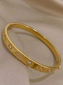 3-delat stapelbart armbandset med sicksackmönster, lagerbara armband i blandad bredd för kvinnor, modeaccessoar - Guld - Visa 7