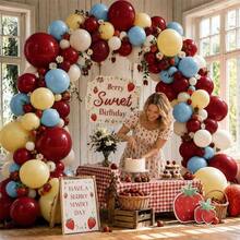 124Pcs Dark Red Burgundy Ruby White Balloons Kit For Birthday Bridal Baby Shower Wedding Prom Anniversary Engagement Party Decor - View 4