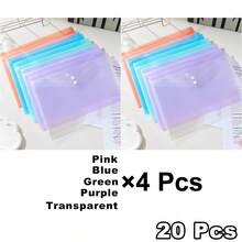5/10/20pcs A4 Snap Closure File Folders, Waterproof Plastic Material, Suitable For School, Office, Teachers, Students, Home Use, Back To School Reports, Artwork, Project Storage, Moisture-Proof, Neat And Portable, Suitable For Desk, Backpack, Classroom, Labelable, Space-Saving - Sets - View 11