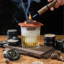 Wooden Base Whiskey Cocktail Smoker Set, Wooden Lid Beverage Aroma Enhancer Cocktail Tool, Valentine's Day And Father's Day Holiday Gift, No Wood Chips Included - Multicolor - View 5