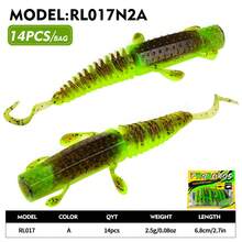 PRO BEROS Proberos 10/14pcs Soft Bait Fishing Swimbait, Worms Bionic Soft Fishing Bait, Soft Plastic Lures For Trout Walleye Bass Fishing. - Multicolor - View 12