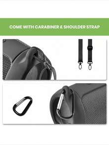 ALKOO Charge 5 Portable Wireless Bluetooth Speaker Silicone Protective Case, Travel Soft Rubber Storage Bag With Shoulder Strap And Carabiner (Protective Case Only), Charger Storage Bag, Office Essential, Digital Cable Camera Bag Electronic Data Cable Organizer, Power Bank Protective Case, Wallet Travel Camera Bag, Unisex Christmas Gift, Teacher Essential, Waterproof Lightweight Large Capacity Portable Accessory - Black - View 2