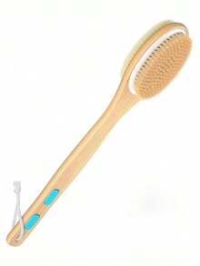 1pc Long Handle Bath Brush, Double-Sided Bath Brush, Soft And Hard Bristle Brush Head, Daily Bathing Exfoliating Body Brush - Multicolor - View 2