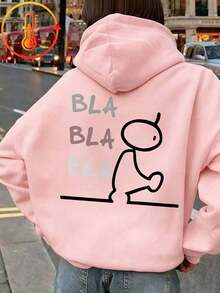Tween Girl Fun Print Sweatshirt, Warm & Comfortable Thermal Lined Pullover Sweatshirt For Autumn/Winter - Pink - View 3