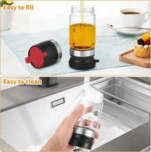 9 Oz Glass Honey Dispenser With Handle, Drip-Free Syrup And Honey Container, Multipurpose Kitchen Dispenser For Honey And Syrup - View 6