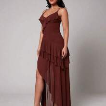 Women Short Dresses - Brown - View 7