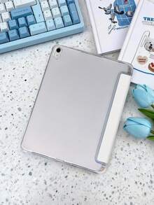 1件裝藍色蝴蝶結波點平板保護殼，相容 iPad Mini 4/5/6/7/Air/Air 2/9.7/10.2/10.5/10.9 (Air 4-Air 8)/Pro 11/10th Gen/A16/Pro 11 2024、Galaxy A8，彩繪圖案軟殼，三折支架，自動休眠/喚醒，內建筆槽，不含筆 - 彩色 - 查看 2