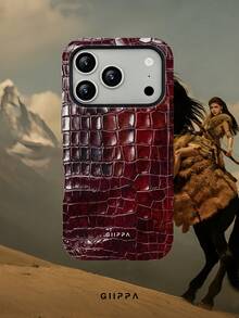 GIIPPA 1pc 2D Flat Printed Snake Pattern Design Phone 17 Pro Max Phone Case, Compatible With Phone 16 Pro Max, 15 Pro Max, 14 Pro Max, Korean-Style High-End Fashion Fun Phone Case, Suitable For 11/12/13/14/15/16 Pro Max Plus, Elegant Design For Men And Women, Perfect Gift For Girlfriend On Christmas, Valentine's Day, Easter, Wedding Season And Birthday! - Dark Red - View 8