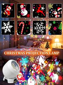 Đèn chiếu LED Giáng sinh cho tiệc và sân khấu, đèn ngủ chiếu LED sáng tạo, đèn chiếu LED Giáng sinh, đèn bàn chiếu động xoay 360°, đèn tạo không khí dùng nguồn USB, đèn trang trí phòng ngủ, phòng game, phòng khách - trắng - Xem 4